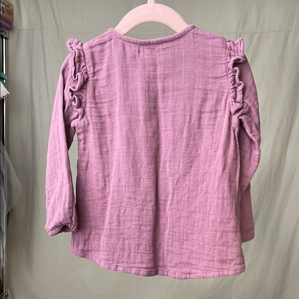 Jamie Kay Mauve Ruffled Button Down Shirt - Picture 3 of 3